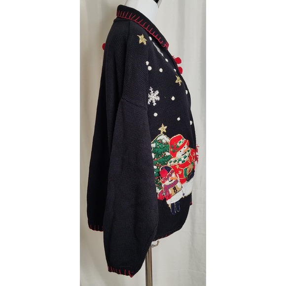 Vintage Heirloom Collectibles Snowman Ugly Christmas Full Zip Sweater Size XL - Picture 4 of 13